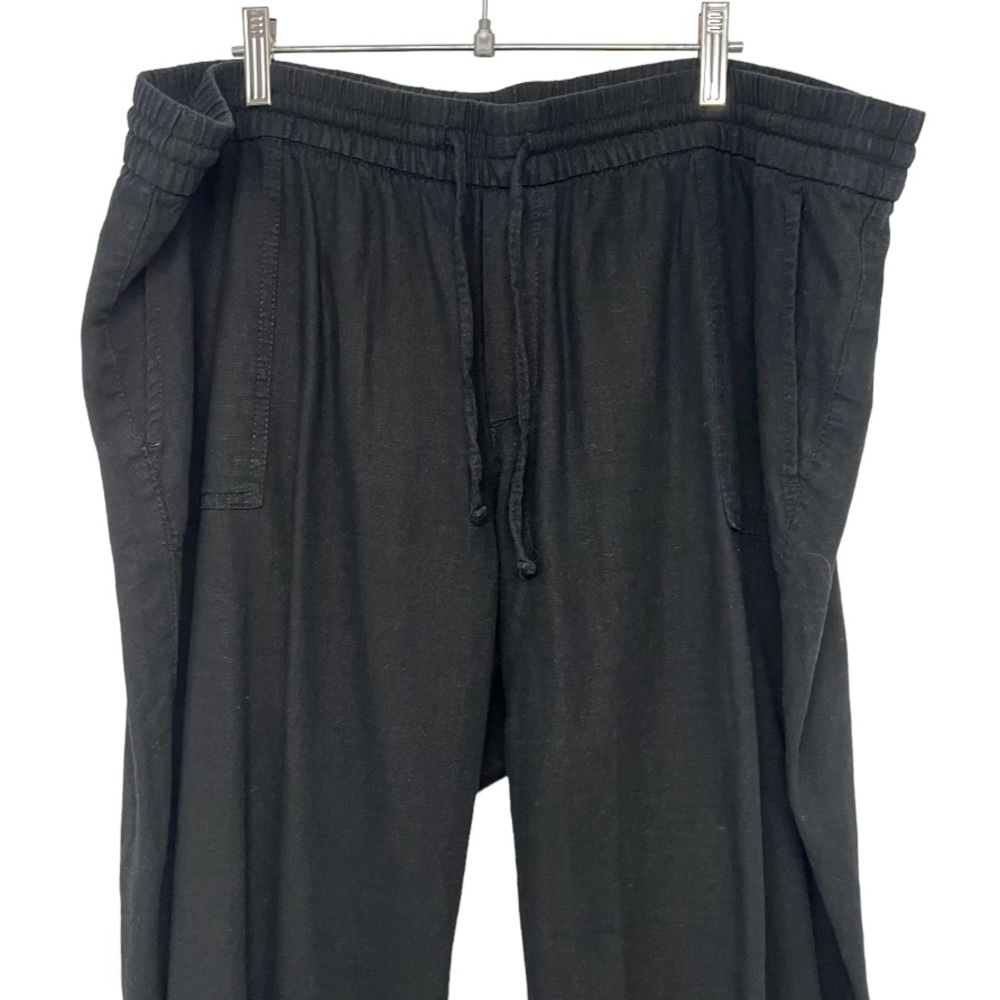 Old Navy Black Blend Linen Pull On Casual Pants Women’s XL - Picture 4 of 9